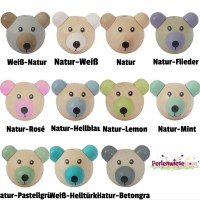 Motivperle Holz 3D Bär mit Schnauze